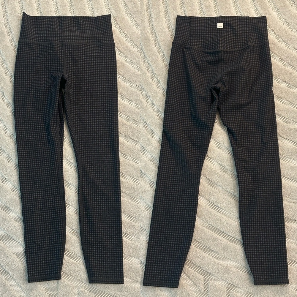 Vuori Clean Elevation Houndstooth Dark Grey Leggings - S